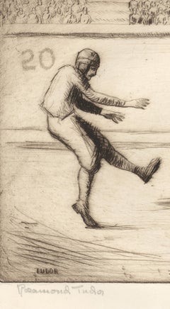 "The Punt" Football Etching