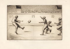 "The Punt" Football Etching