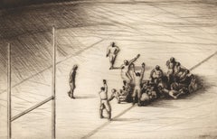 "Touchdown" Football Etching