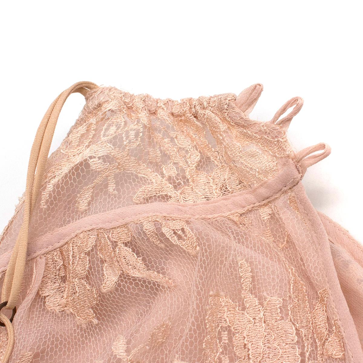 White Rosamosario Nude Pink Lace Slip Dress - Size US 6