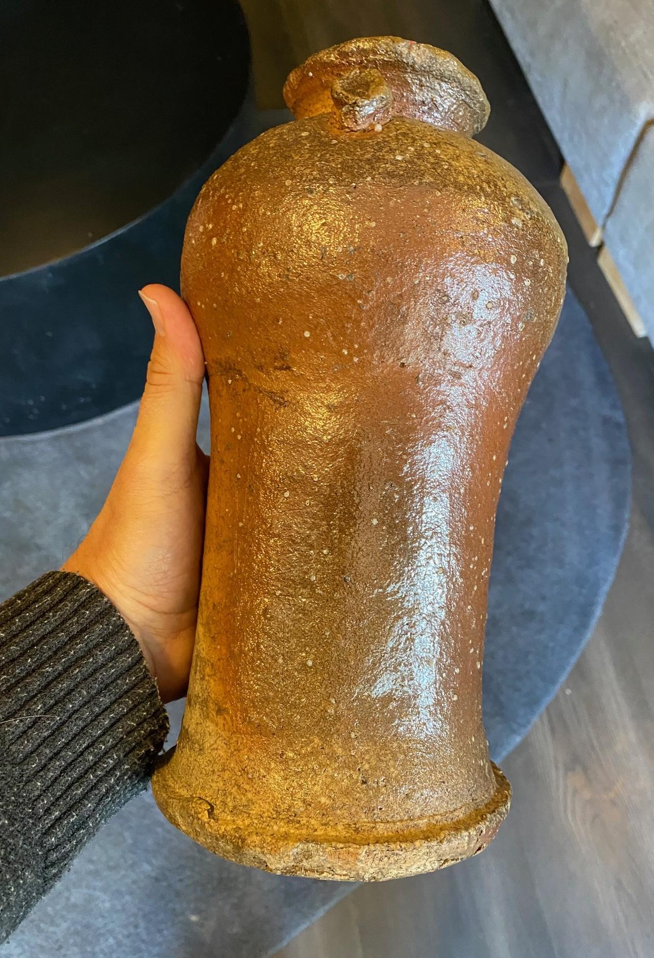 Rosanjin Kitaoji Signed Japanese Bizen Pottery Vase & Original Signed Sealed Box For Sale 9