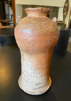 Rosanjin Kitaoji Signed Japanese Bizen Pottery Vase & Original Signed Sealed Box