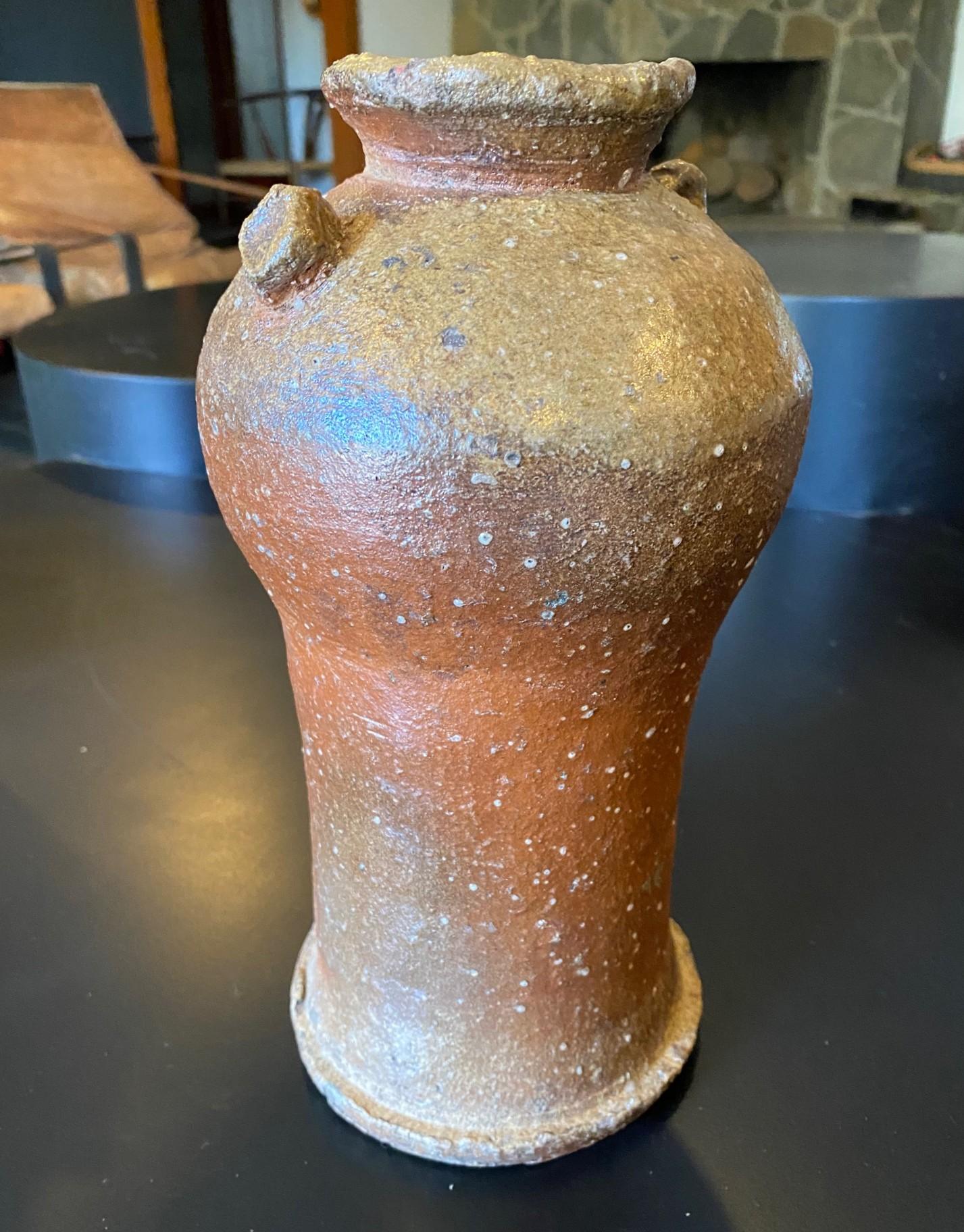 Rosanjin Kitaoji Signed Japanese Bizen Pottery Vase & Original Signed Sealed Box For Sale 1