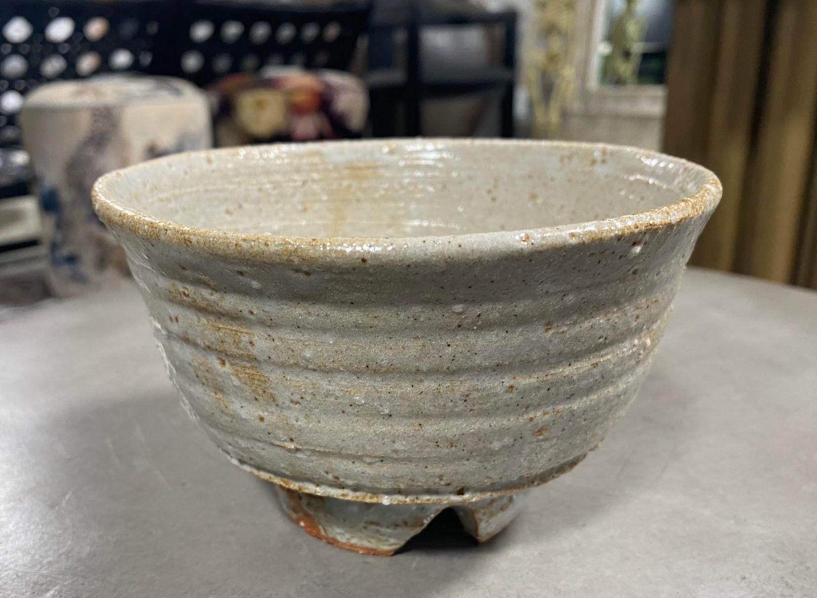 Rosanjin Kitaoji Tazón de té Chawan de Shino Ware firmado Caja original sellada y firmada Japonés en venta