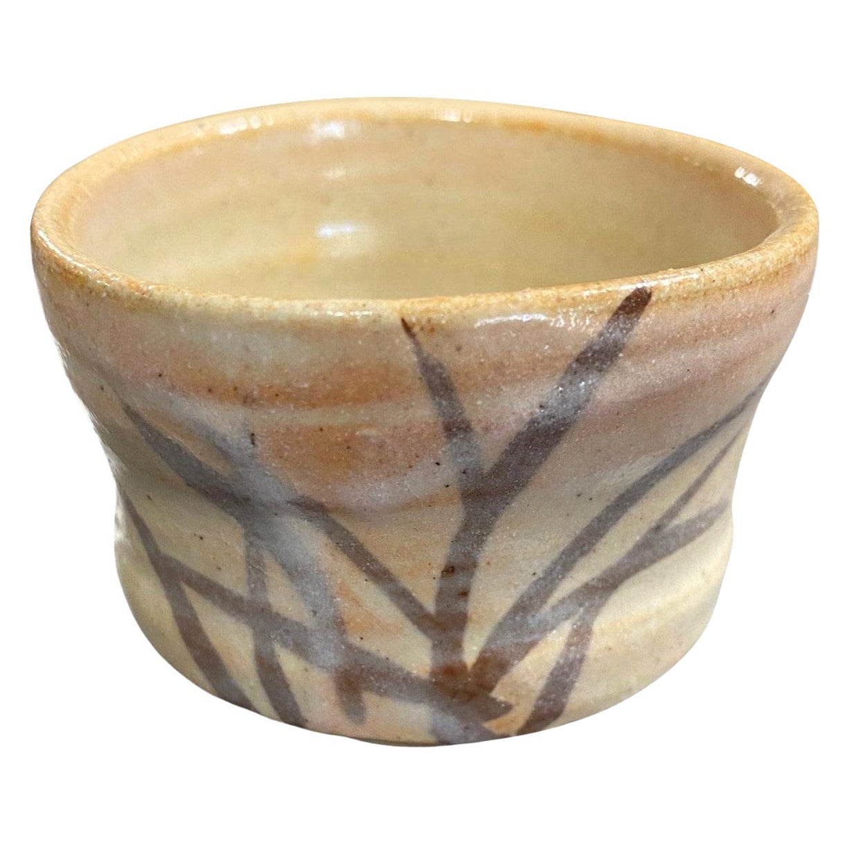 Rosanjin Kitaoji Signierter Shino Ware Sake-Teekanne mit Original signierter und versiegelter Schachtel