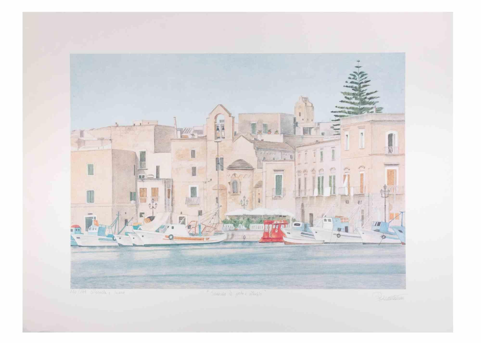 When the Port is Silent - Lithograph by Rosanna Cattaneo - 1990s For Sale 1