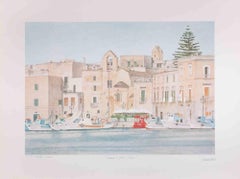 When the Port is Silent - Lithograph by Rosanna Cattaneo - 1990s