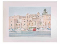 Wenn der Hafen still ist - Lithographie von Rosanna Cattaneo - 1990er Jahre