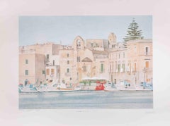 When the Port is Silent - Lithograph by Rosanna Cattaneo - 1990s