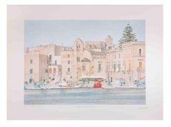 When the Port is Silent - Lithograph by Rosanna Cattaneo - 1990s