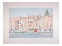 When the Port is Silent - Lithograph by Rosanna Cattaneo - 1990s