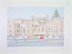 When the Port is Silent - Lithograph by Rosanna Cattaneo - 1990s