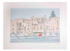 When the Port is Silent - Lithograph by Rosanna Cattaneo - 1990s