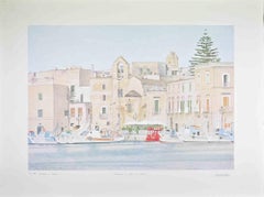 When the Port is Silent - Lithograph by Rosanna Cattaneo - 1990s