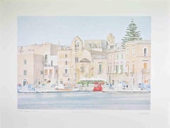 When the Port is Silent - Lithograph by Rosanna Cattaneo - 1990s
