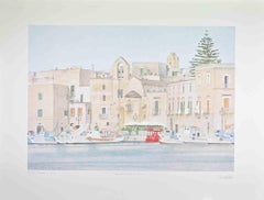 When the Port is Silent - Lithograph by Rosanna Cattaneo - 1990s