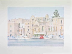 When the Port is Silent - Lithograph by Rosanna Cattaneo - 1990s
