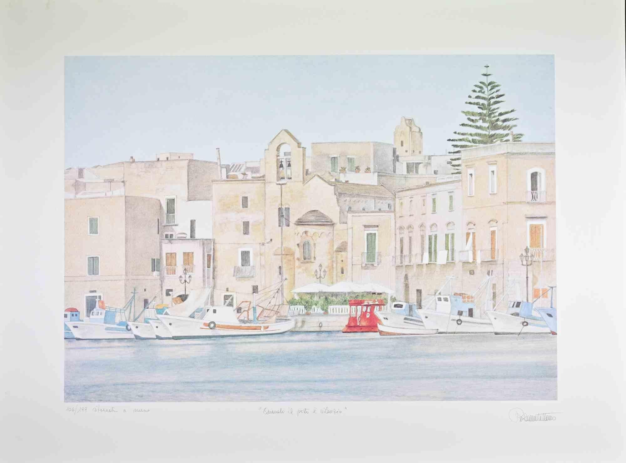 When the Port is Silent - Lithograph by Rosanna Cattaneo - 1990s