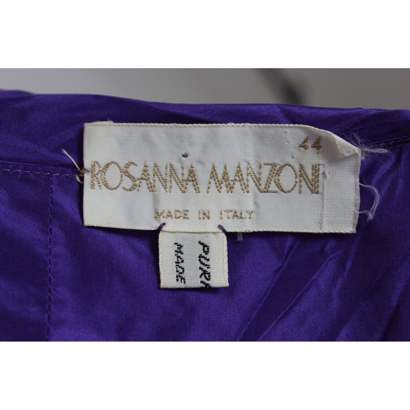 Rosanna Manzoni Purple Silk Chiffon Strapless Cocktail Dress 1980s  1