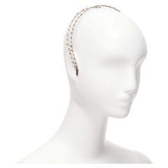 ROSANTICA faux pearl embellished wiggle silver metal alice headband