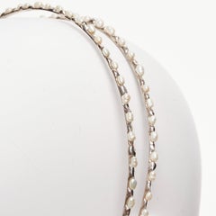 ROSANTICA faux pearl embellished wiggle silver metal alice headband