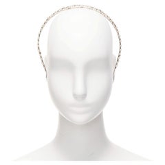 ROSANTICA faux pearl embellished wiggle silver metal alice headband