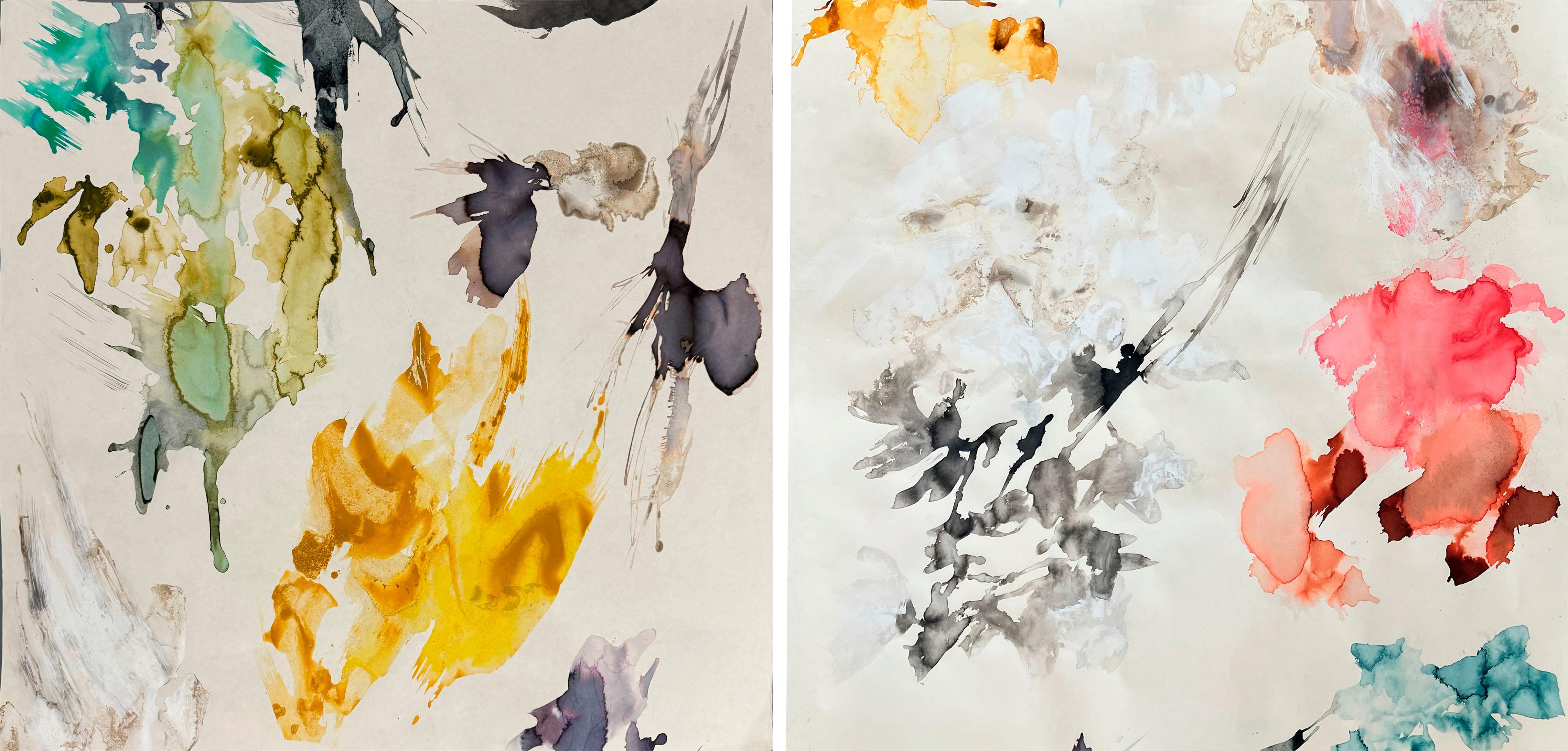 Rosario Briones Abstract Painting – Liquid Life N6 und N1, Diptychon. Aus der Serie Liquid Life