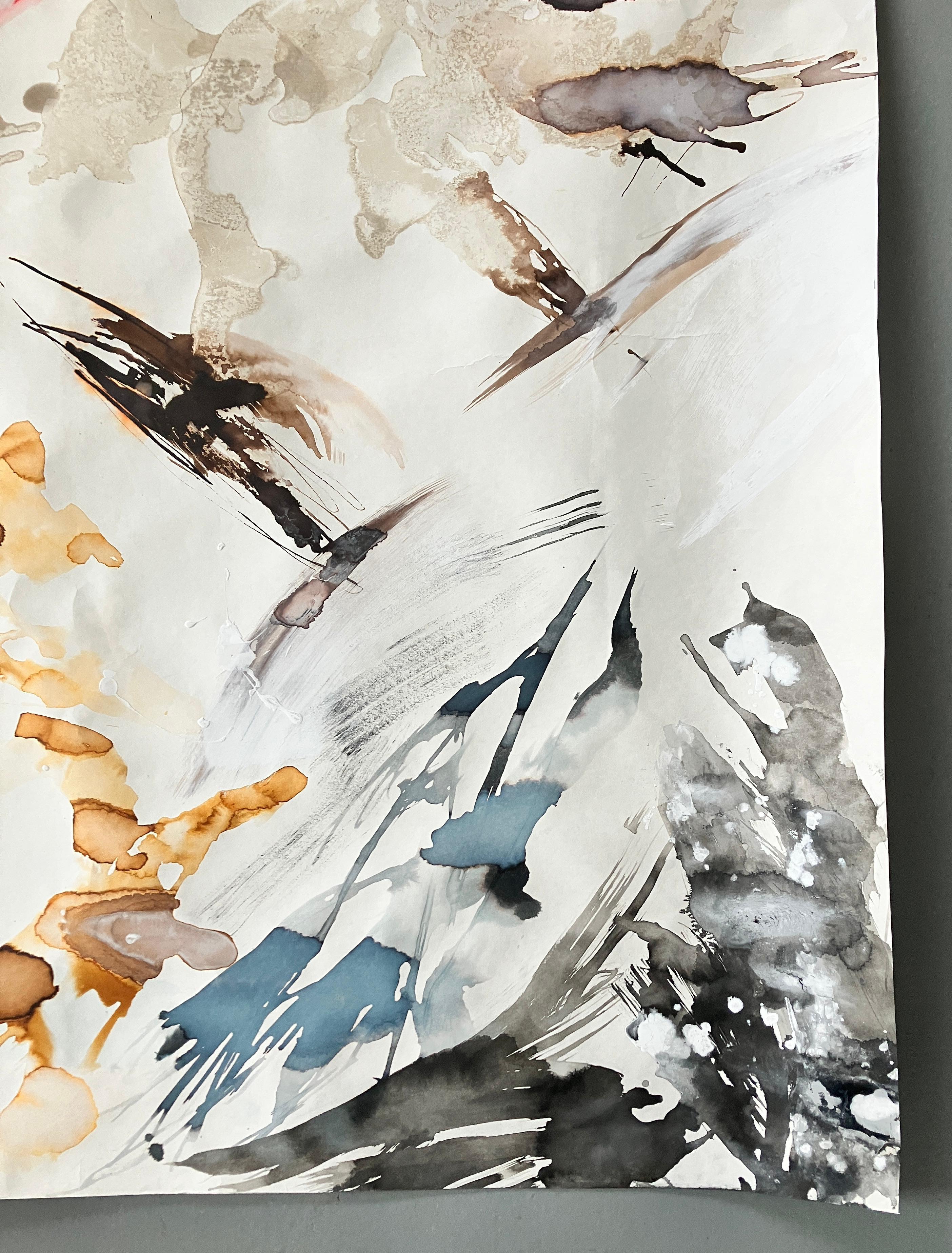 Liquid Life N7. Aus der Serie Liquid Life (Beige), Abstract Painting, von Rosario Briones