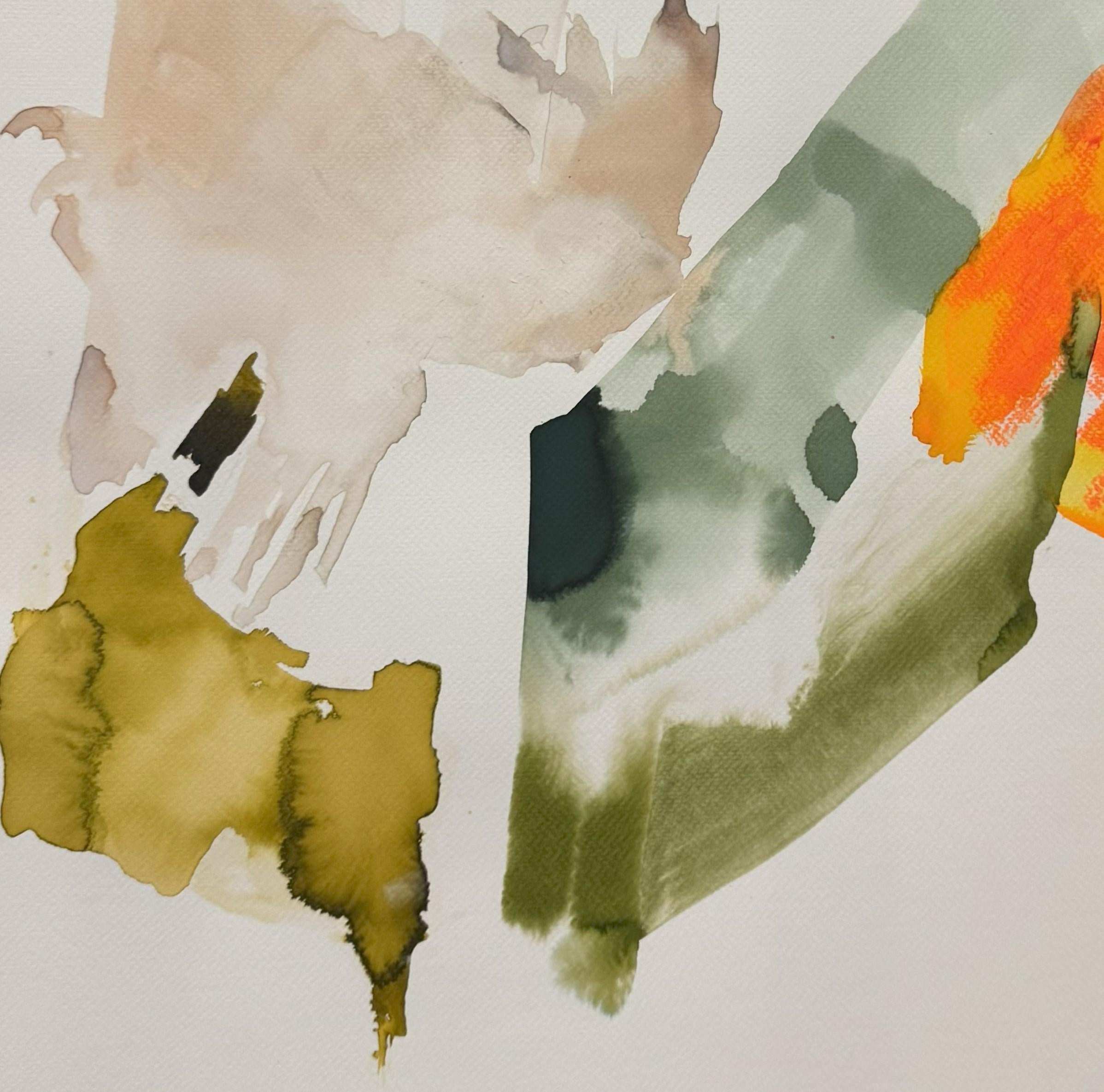 Série Impermanence n16. De la série Impermanence - Gris Abstract Painting par Rosario Briones