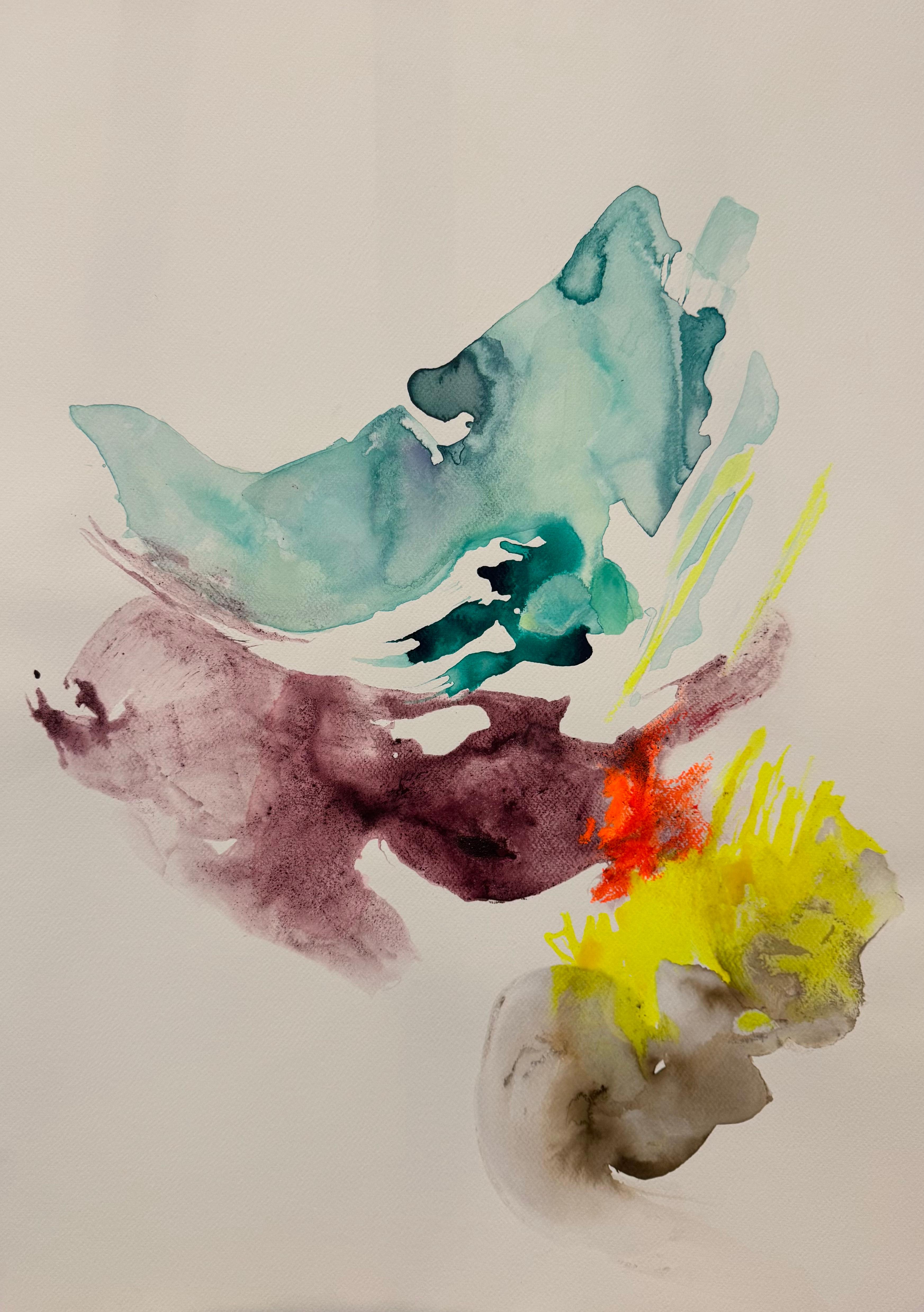 Abstract Painting Rosario Briones - Série Impermanence n17. De la série Impermanence