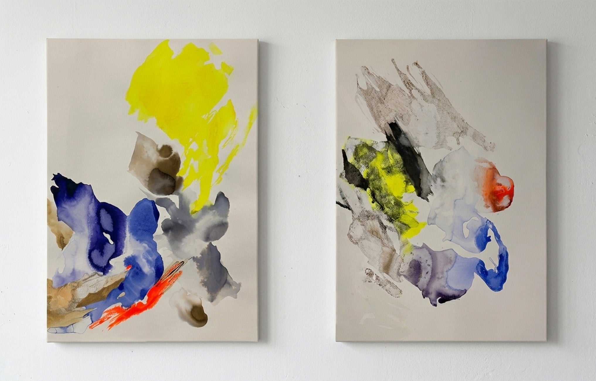 Abstract Painting de Rosario Briones - Serie «Impermanencia», díptico n.º 18 y n.º 20. De la serie Impermanencia