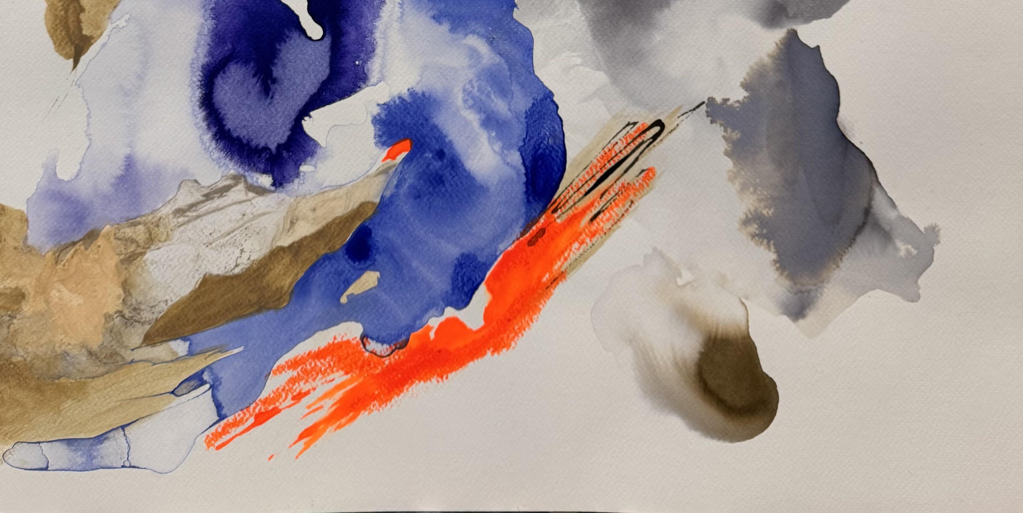 Série Impermanence n18. De la série Impermanence - Gris Abstract Painting par Rosario Briones