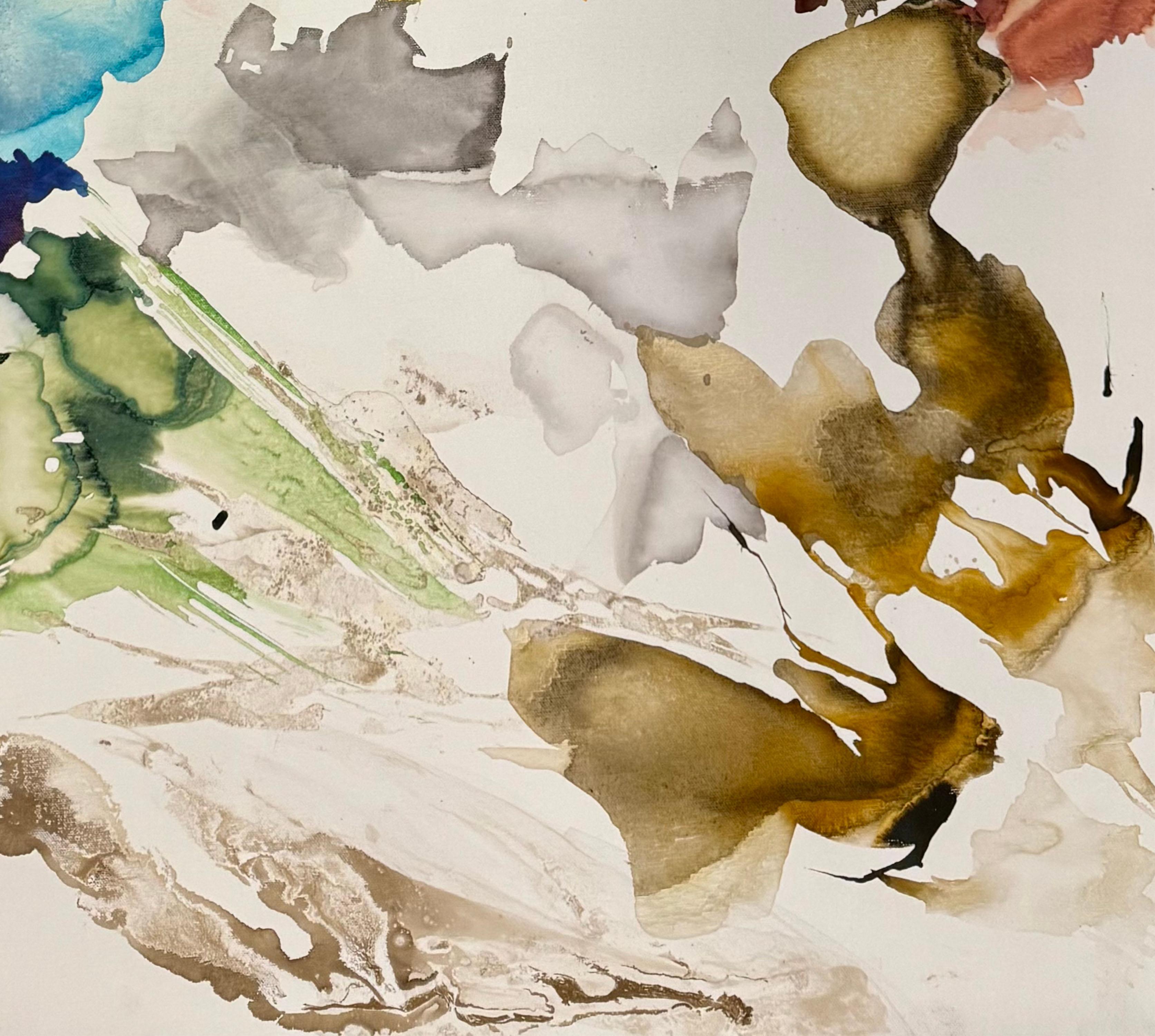 Série Impermanence n6. De la série Impermanence - Beige Abstract Painting par Rosario Briones
