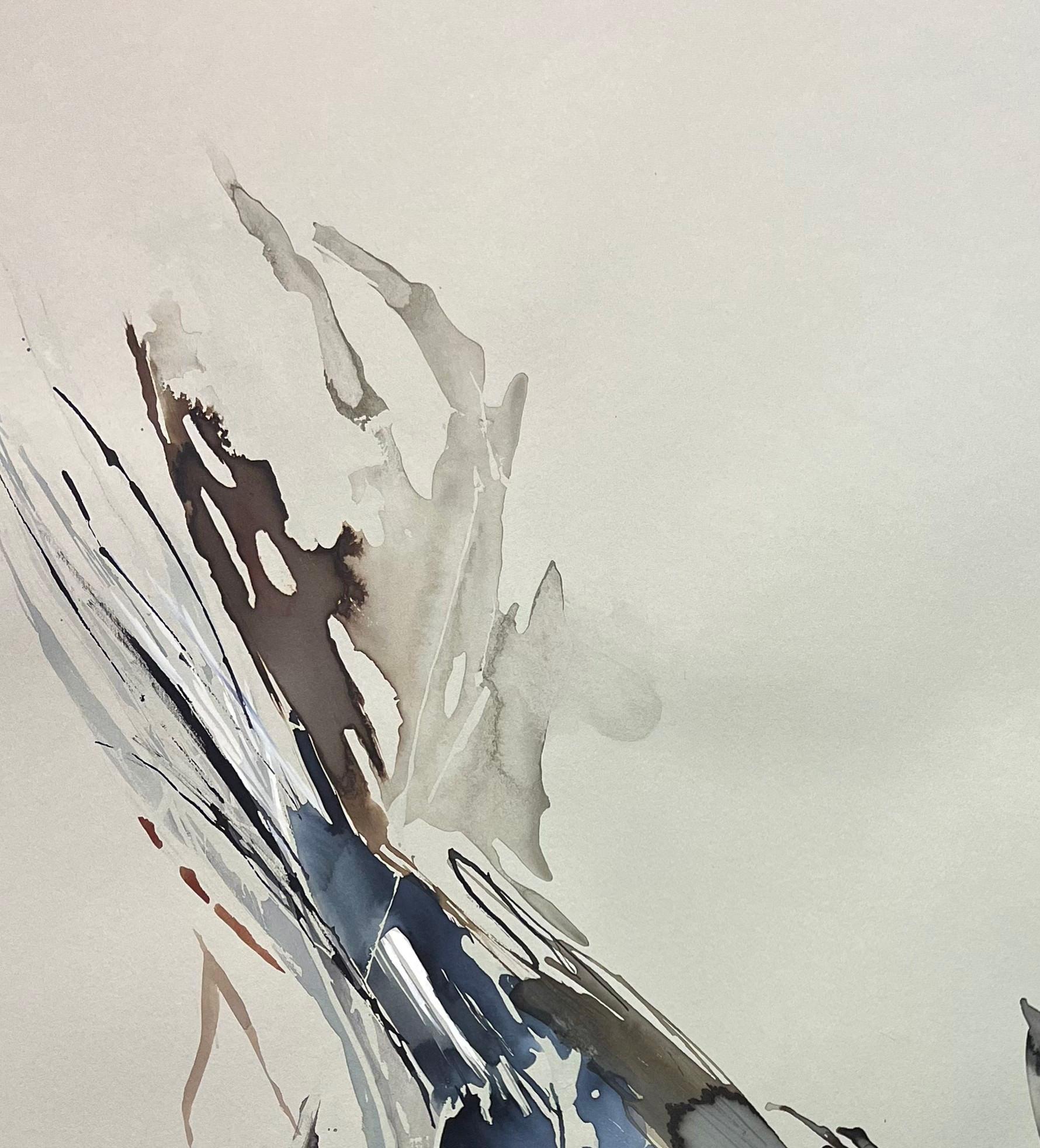  Natural Flow Serie n11. Abstrakte Pigmente auf Papier – Painting von Rosario Briones