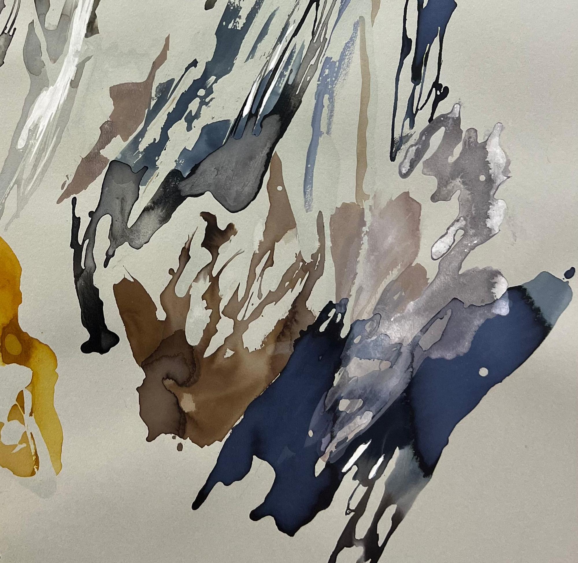  Natural Flow Serie n12. Abstrakte Pigmente auf Papier im Angebot 1