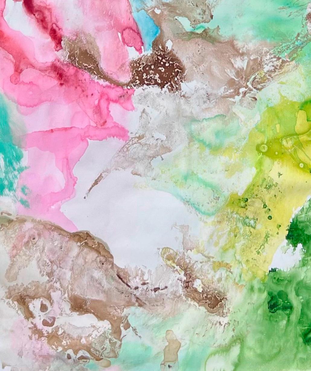 Série Natural Flow n2 Peinture abstraite - Gris Abstract Painting par Rosario Briones