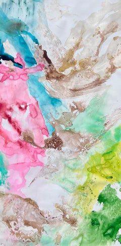 Natural Flow Series n2 and Liquid Life Series n5, Diptych. Abstract Painting