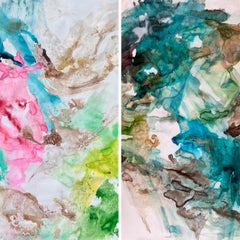 Série Natural Flow n2 et Série Liquid Life n5, Diptyque Peinture abstraite