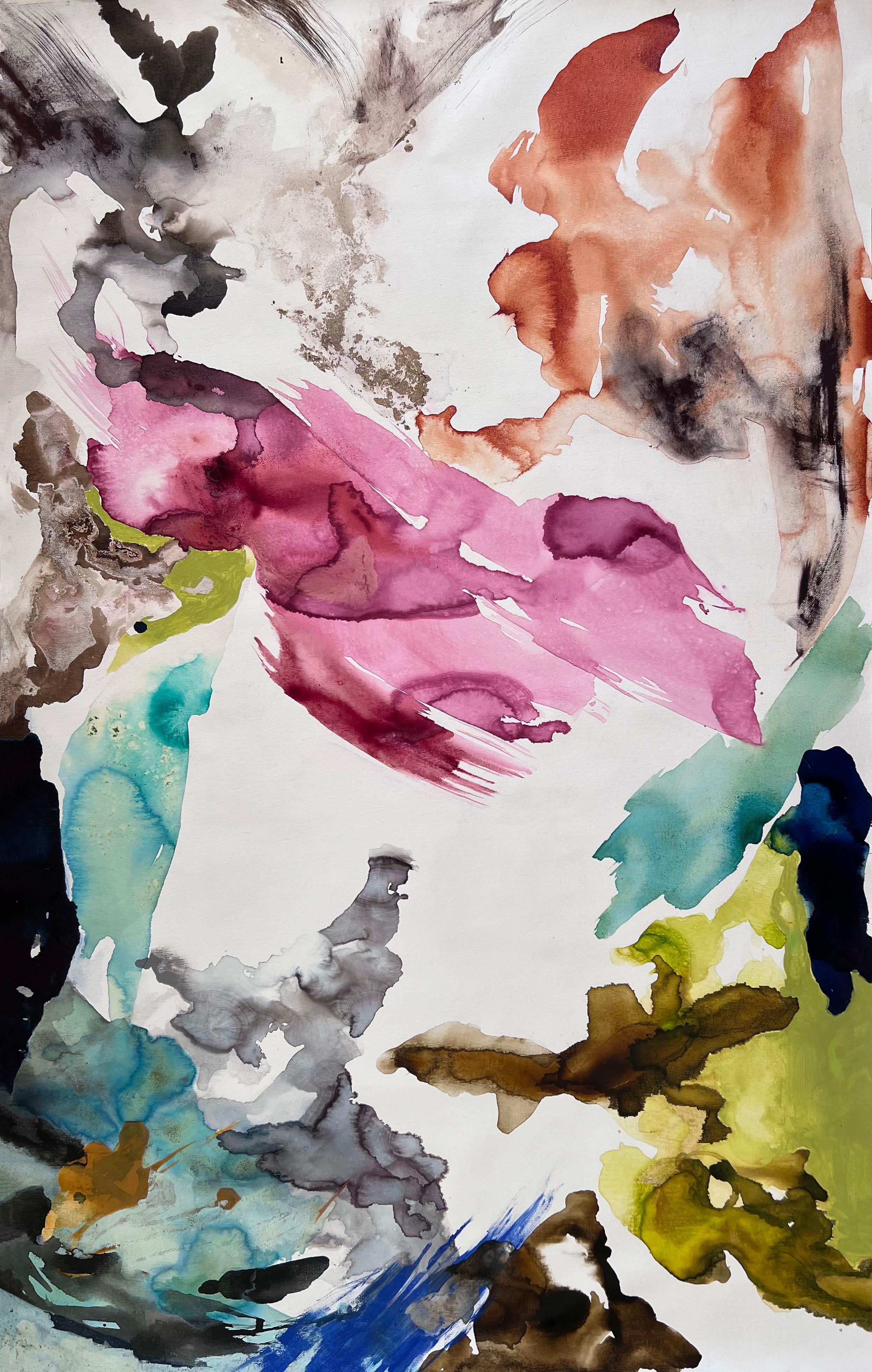 Série Nature Flow n7 et n6 Diptyque. Peinture abstraite - Abstrait Mixed Media Art par Rosario Briones