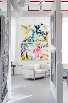 Natural Flow Series n7 and n6 Diptych. Abstract Painting