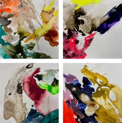 Gemälde n2, n3, n5, n4 aus der Serie Impermanence