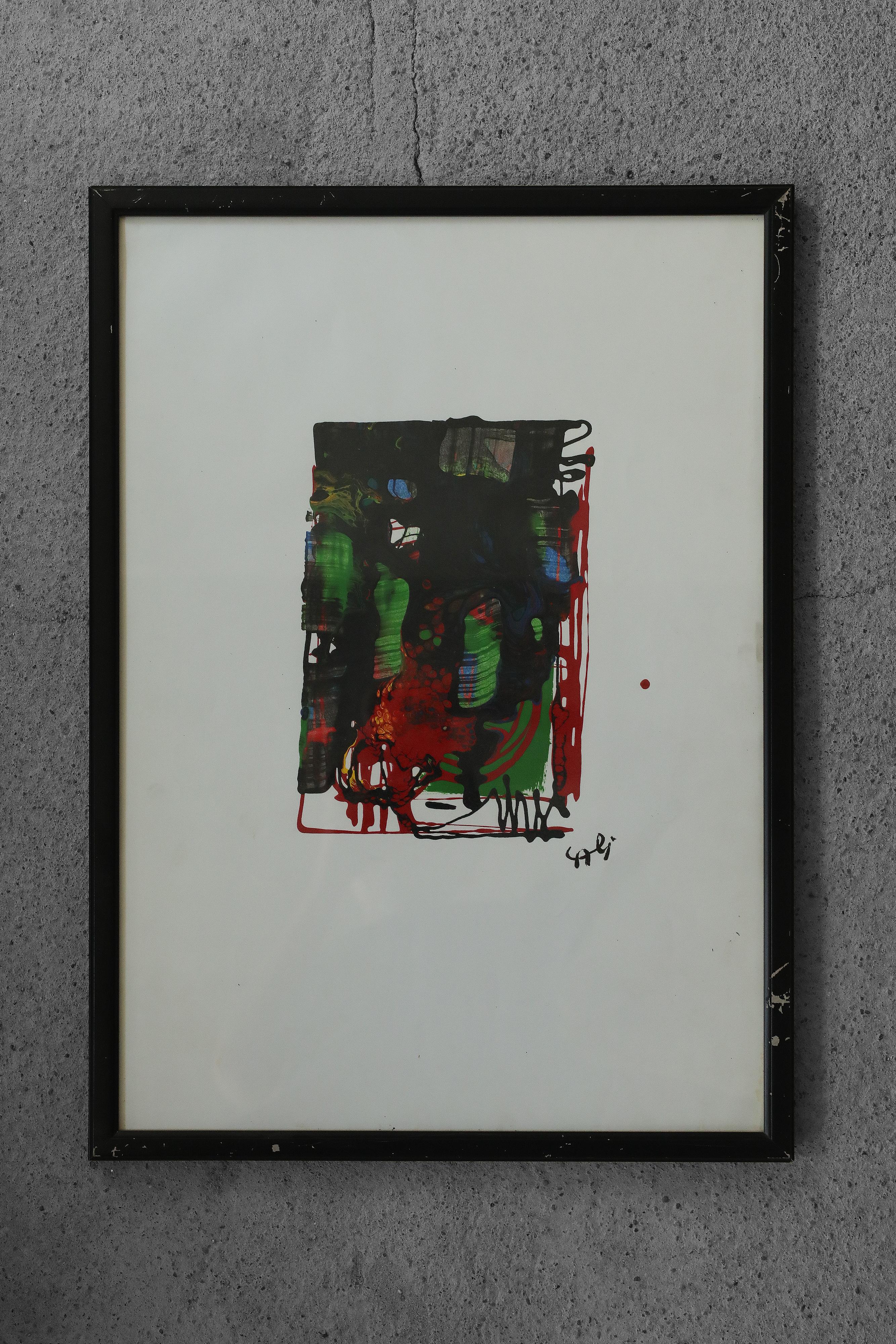 Mid-Century Modern Rosario Calì, Cromatismo Ermetico, Mixed Media on Paper, 1960s, Framed For Sale