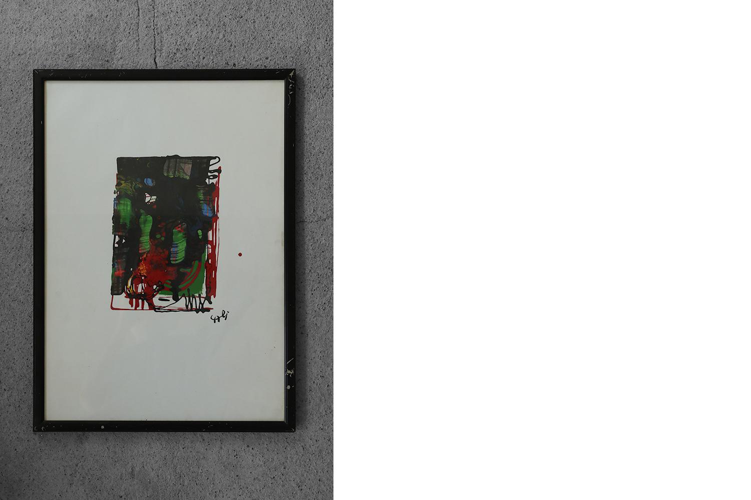 Italian Rosario Calì, Cromatismo Ermetico, Mixed Media on Paper, 1960s, Framed For Sale