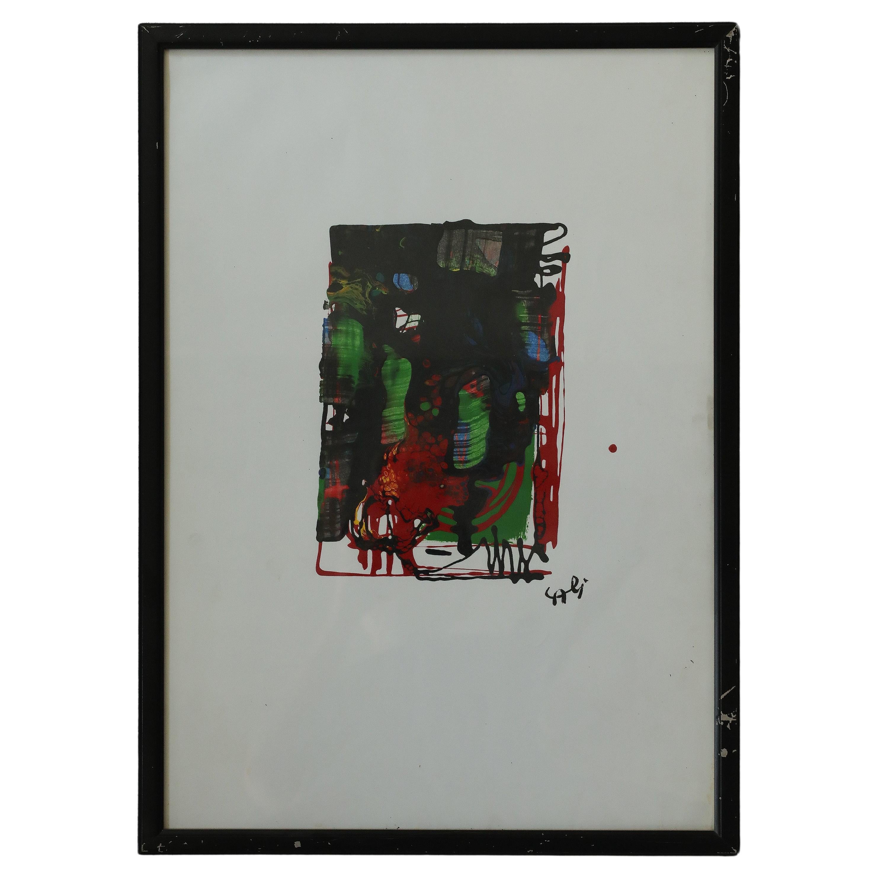 Rosario Calì, Cromatismo Ermetico, Mixed Media on Paper, 1960s, Framed For Sale