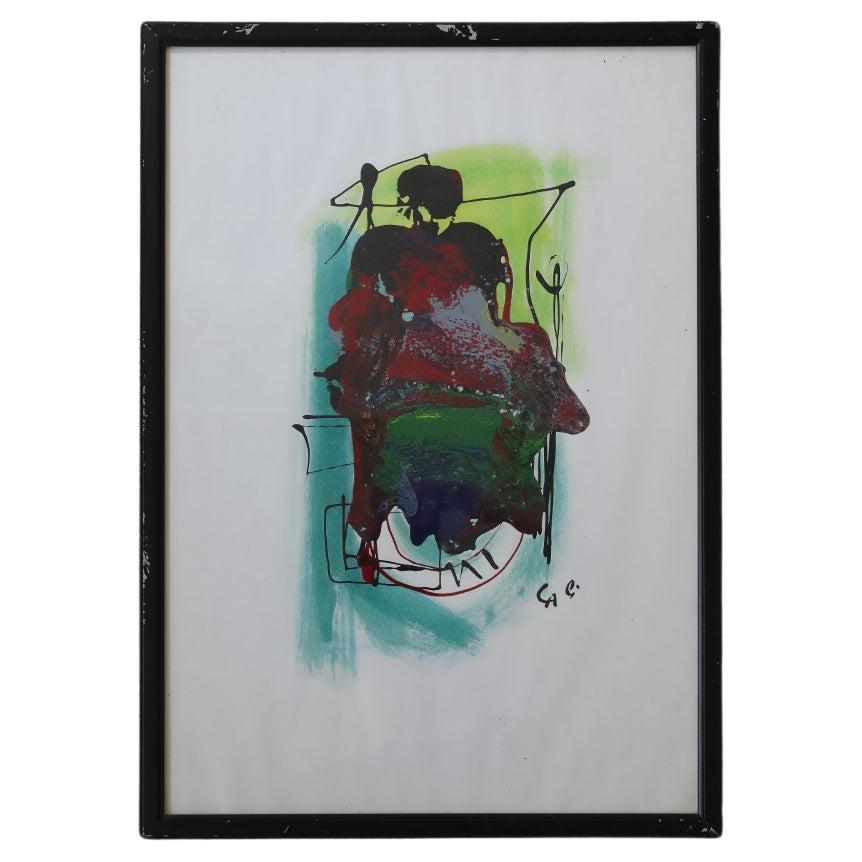 Rosario Calì, Cromatismo Ermetico, Mixed Media on Paper, 1970s, Framed For Sale