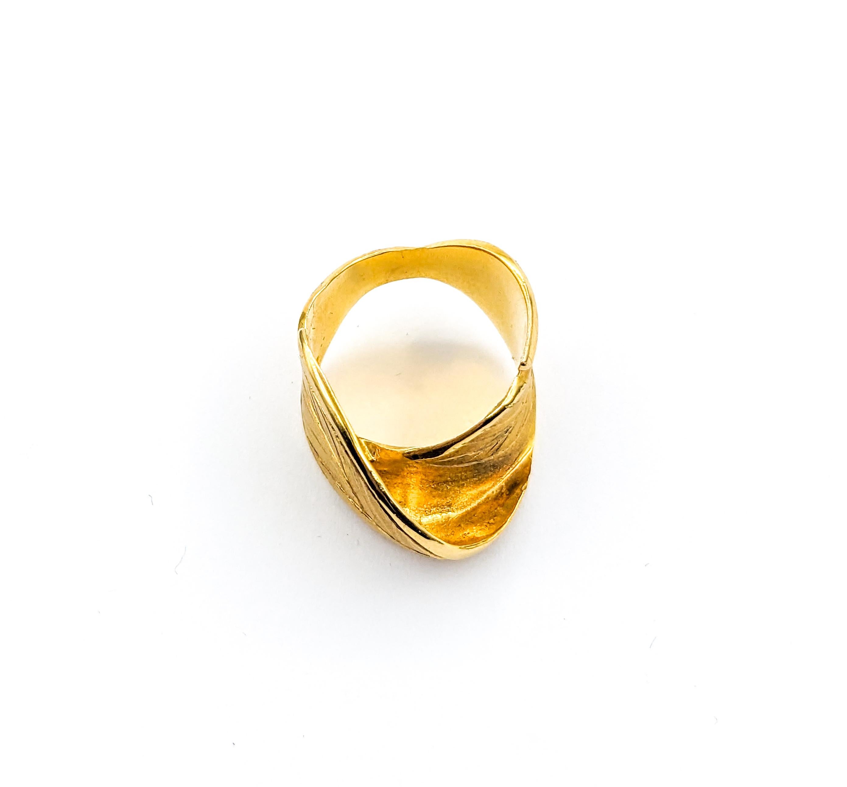Rosario Garcia 14K Gold Leaf Ring 1