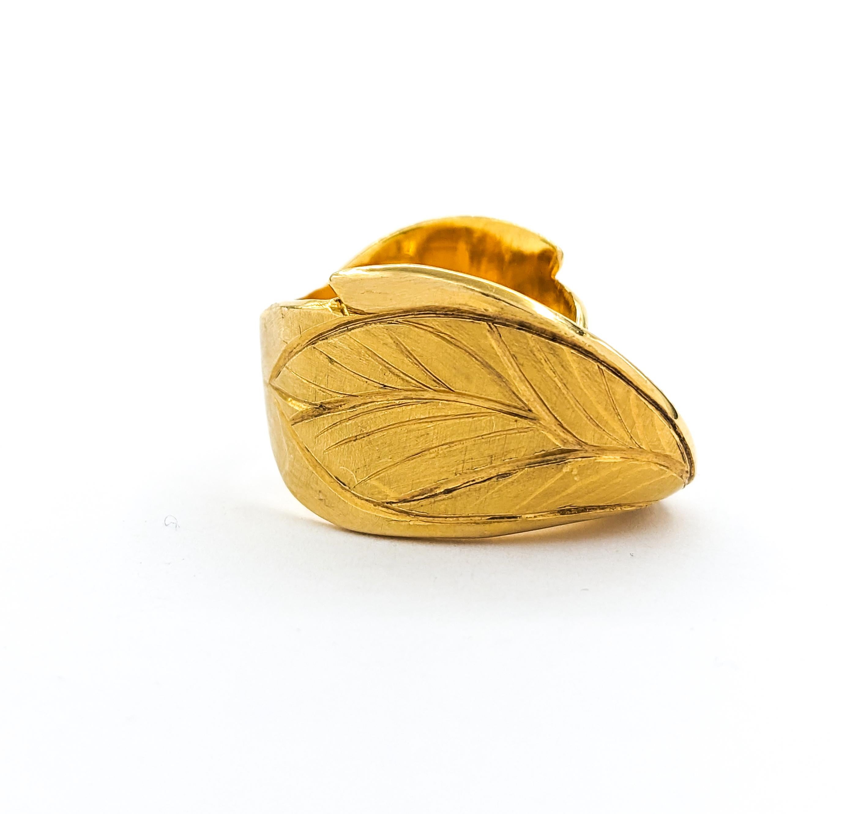 Rosario Garcia 14K Gold Leaf Ring 3