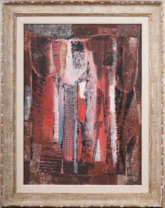 Vintage Finely Framed 1959 Abstract Expressionist Painting