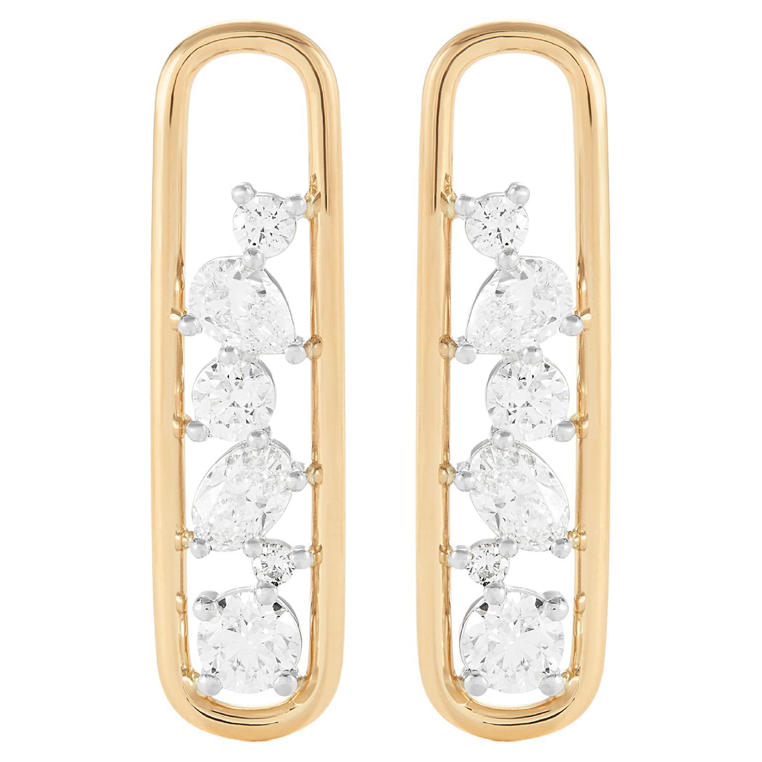 Rosario Navia Mara, boucles d'oreilles pendantes I en or 18 carats, platine et diamants