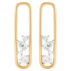 Rosario Navia Mara Boucles d'oreilles pendantes II en or 18 carats, platine et diamants